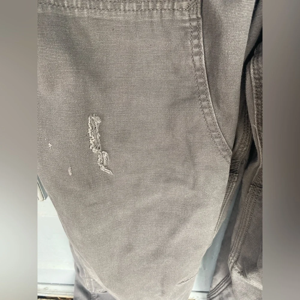 Carhartt Rugged Flex Relaxed Fit Canvas rigby Bibs Gravel gray/blue  42x34 - Picture 4 of 7